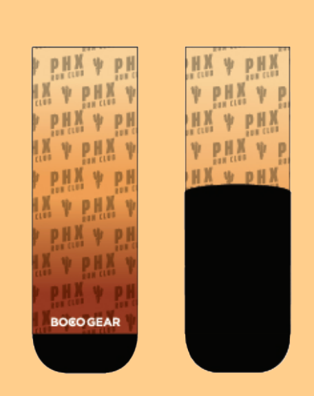 Phoenix Run Club Ombre Quarter Socks