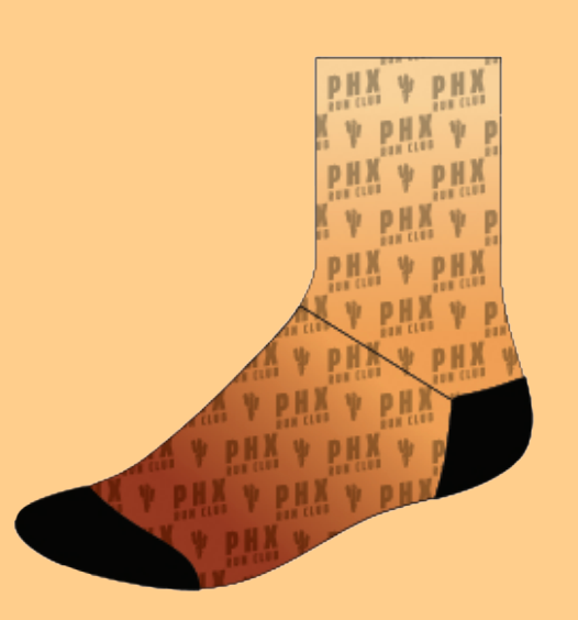 Phoenix Run Club Ombre Quarter Socks