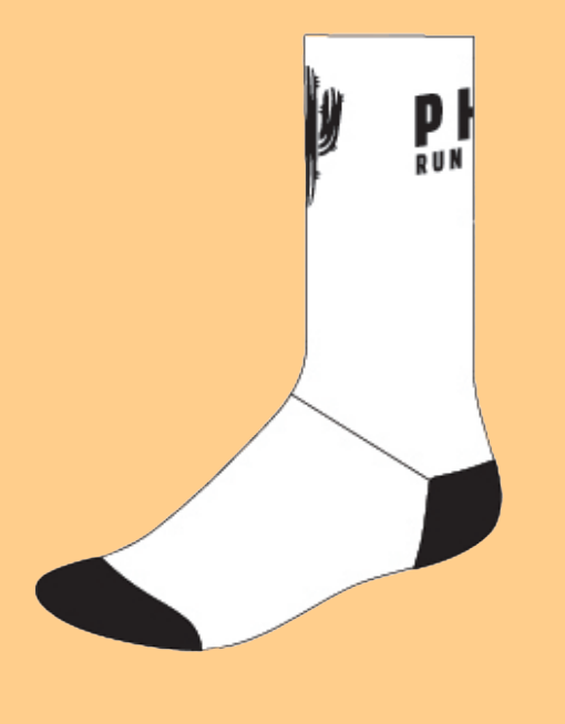 Phoenix Run Club Crew Socks White Cactus